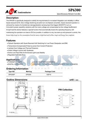 SP6300 datasheet - Quasi-Resonance Flyback Controller