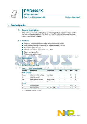 PMD4002K datasheet - MOSFET driver