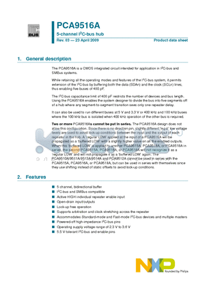 PCA9516AD datasheet - 5-channel I2C-bus hub