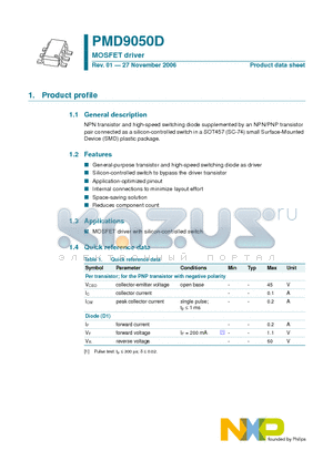 PMD9050D datasheet - MOSFET driver