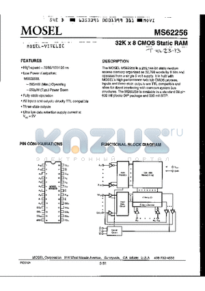 MS62256 datasheet - 32K x 8 CMOS Static RAM