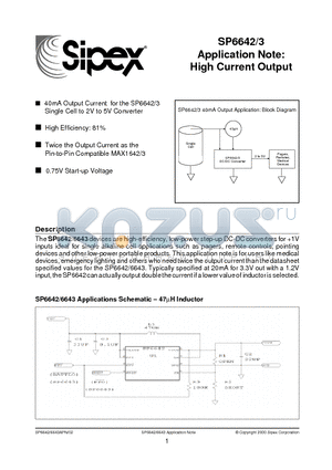 SP6643EU datasheet - Application Note:High Current Output