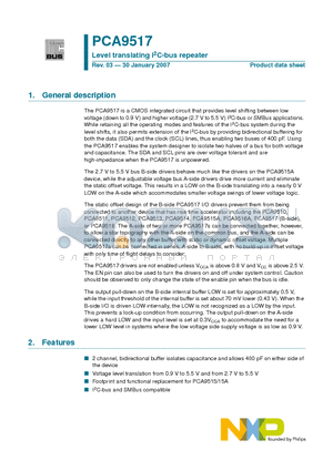 PCA9517DP datasheet - Level translating I2C-bus repeater