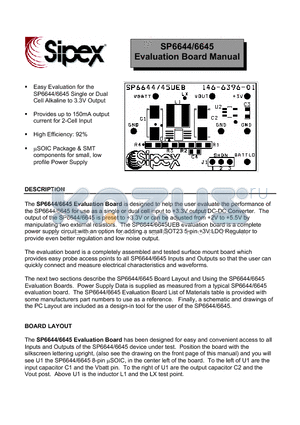 SP6645EU datasheet - Evaluation Board Manual