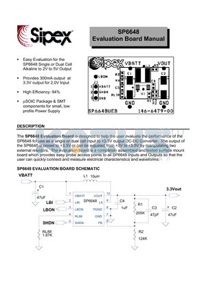 SP6648EU datasheet - Evaluation Board Manual