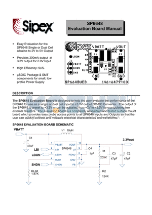 SP6648UEB datasheet - Evaluation Board Manual