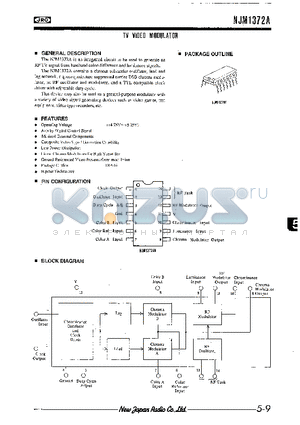 NJM1372A datasheet - TV VIDEO MODULATOR