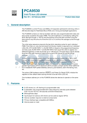 PCA9530D datasheet - 2-bit I2C-bus LED dimmer