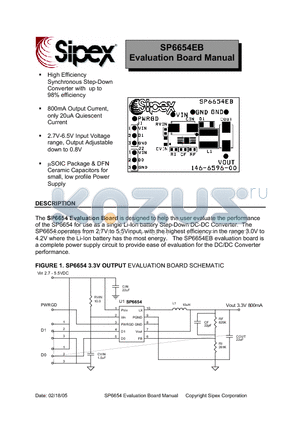 SP6654EB datasheet - Evaluation Board Manual