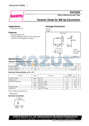 SVC253 datasheet - Varactor Diode for AM Up-Conversion