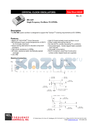 SM-A169-FREQ datasheet - Single Frequency Oscillator 53.125MHz