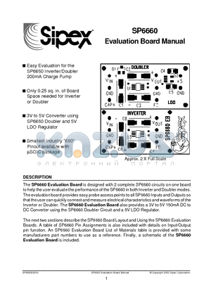 SP6660EB datasheet - Evaluation Board Manual