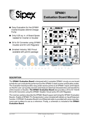 SP6661EB datasheet - Evaluation Board Manual