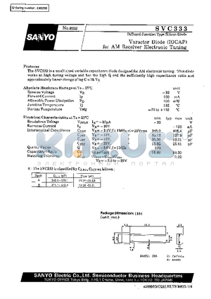 SVC333 datasheet - Varactor Diode (IOCAP) for AM Receiver Electronic Tuning