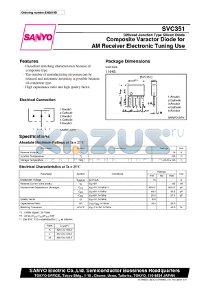 SVC351 datasheet - Composite Varactor Diode for AM Receiver Electronic Tuning Use