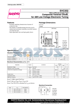 SVC352 datasheet - Composite Varactor Diode, for AM Low-Voltage Electronic Tuning