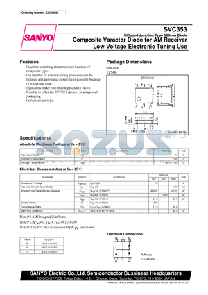 SVC353 datasheet - Composite Varactor Diode for AM Receiver Low-Voltage Electronic Tuning Use