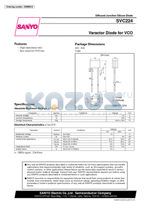 SVC224 datasheet - Varactor Diode for VCO