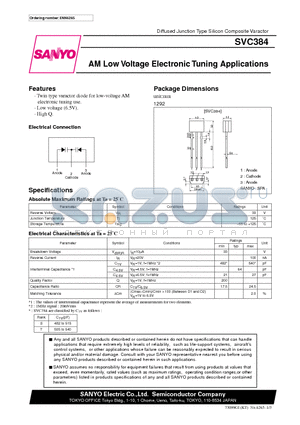 SVC384 datasheet - AM Low Voltage Electronic Tuning Applications
