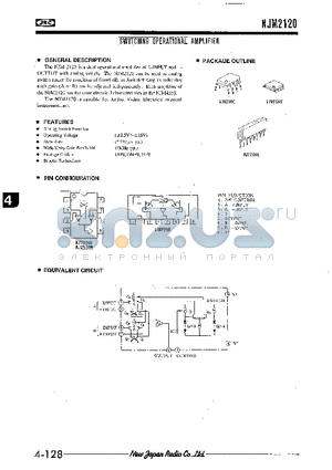 NJM2120D datasheet - SWITCHING OPERATIONAL AMPLIFIER