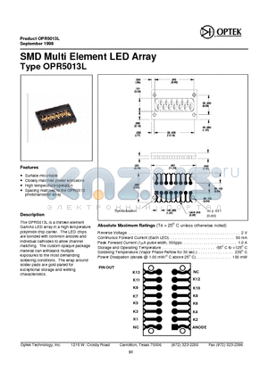 OPR5013L datasheet - SMD Multi Ele ment LED Ar ray