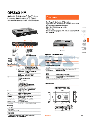 OPS860-HM datasheet - VGA connector