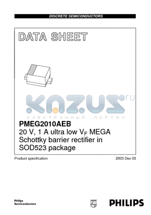 PMEG2005EB datasheet - 20 V, 1 A ultra low VF MEGA Schottky barrier rectifier in SOD523 package