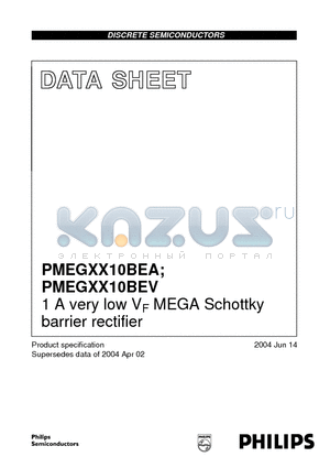 PMEG2010BEV datasheet - 1 A very low VF MEGA Schottky barrier rectifier