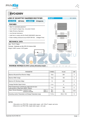 SVC4200V_R2_00001 datasheet - LOW VF SCHOTTKY BARRIER RECTIFIER