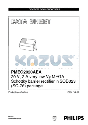 PMEG2020AEA datasheet - 20 V, 2 A very low VF MEGA Schottky barrier rectifier in SOD323 (SC-76) package