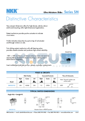 SM0320102 datasheet - Ultra-Miniature Slides