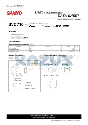 SVC710 datasheet - Varactor Diode for AFC, VCO