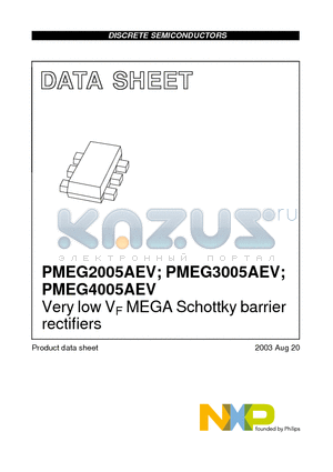 PMEG3005AEV datasheet - Very low VF MEGA Schottky barrier rectifiers