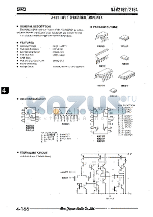 NJM2162V datasheet - J-FET INPUT OPERATIONAL AMPLIFIER