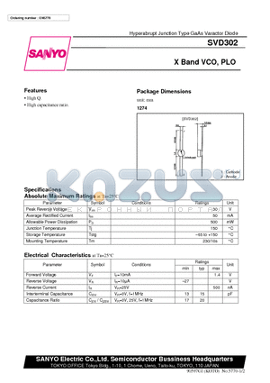 SVD302 datasheet - X Band VCO, PLO