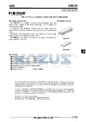 NJM2189L datasheet - SRS A/V Focus SPEAKER ELEVATION AUDIO PROCESSOR