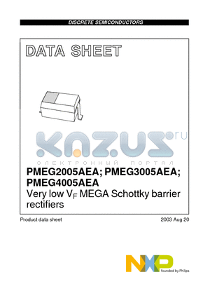 PMEG4005AEA datasheet - Very low VF MEGA Schottky barrier rectifiers