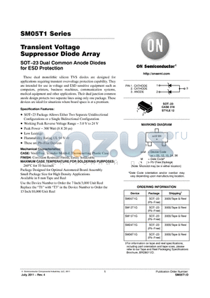 SM05T1 datasheet - Transient Voltage Suppressor Diode Array