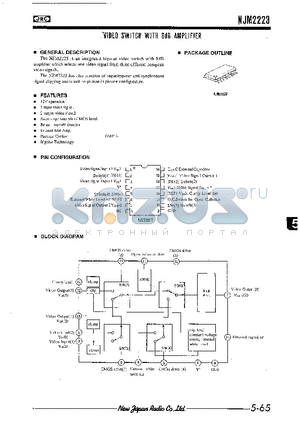 NJM2223M datasheet - VIDEO SWITCH WITH 8dB AMPLIFIER