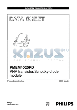 PMEM4020PD datasheet - PNP transistor/Schottky-diode module