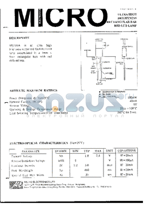 MS73DA datasheet - ULTRA HIGH BRIGHTNESS RECTANGULAR BAR RED LED LAMP