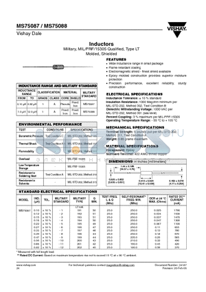 MS75087 datasheet - Military, MIL/PRF/15305 Qualified, Type LT Molded, Shielded