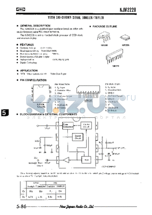 NJM2228 datasheet - VIDEO SUB-CARRIER SIGNAL DOUBLER/TRIPLER