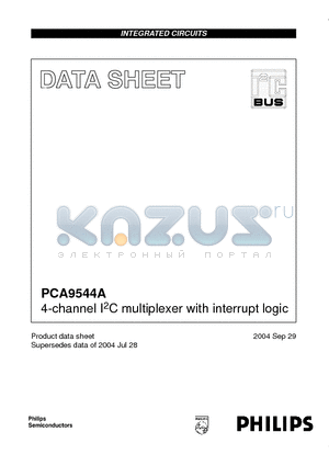 PCA9544AD datasheet - 4-channel IC multiplexer with interrupt logic