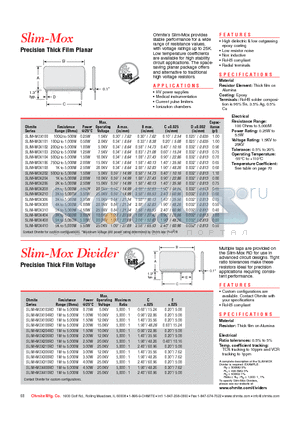 SM102021006FE datasheet - Precision Thick Film Planar