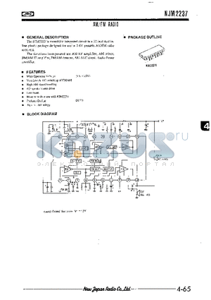 NJM2237 datasheet - AM/FM RADIO