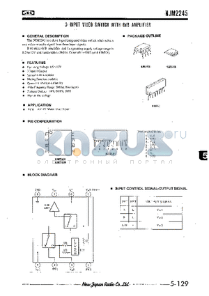 NJM2245 datasheet - 3-INPUT VIDEO SWITCH WITH 6dB AMPLIFIER