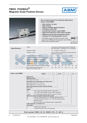 PMIS3-20-10-10KHZ datasheet - Magnetic Scale Position Sensor