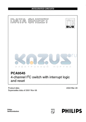 PCA9545PW datasheet - 4-channel I2C switch with interrupt logic and reset