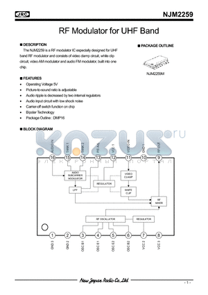 NJM2259M datasheet - RF Modulator for UHF Band